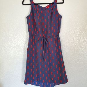 Merona Sea Horses Novelty Print Blue dress, Size Small